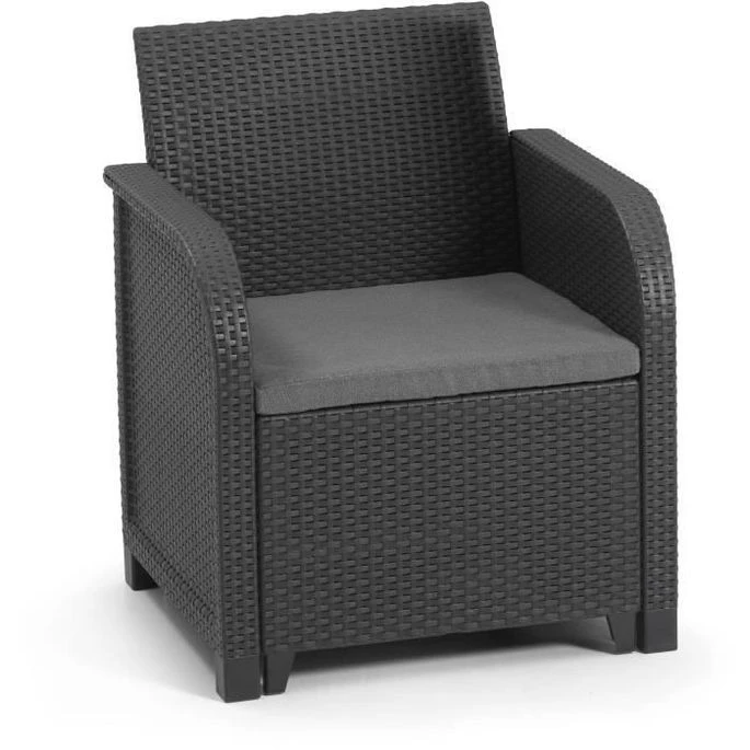 Meubles Soldes Boutique -Meubles Soldes Boutique allibert by keter fauteuil sanremo imitation rotin tresse gris graphite 8711245152424 728763 1
