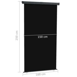Auvent Latéral De Balcon 160x250 Cm Noir 2 -Meubles Soldes Boutique auvent lateral de balcon 160x250 cm noir 3666722145794 1298226