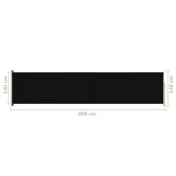 Auvent Latéral Rétractable De Patio 140x600 Cm Noir 2 -Meubles Soldes Boutique auvent lateral retractable de patio 140x600 cm noir 3666722160681 1239975