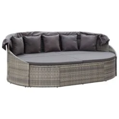 Chaise Longue D'extérieur Avec Auvent Résine Tressée Gris 14 Chaise Longue D'extérieur Avec Auvent Résine Tressée Gris -Meubles Soldes Boutique chaise longue d exterieur avec auvent resine tressee gris 3666722323796 981793
