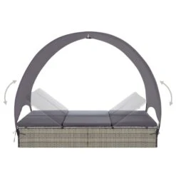 Chaise Longue Double Avec Auvent Résine Tressée Gris 13 Chaise Longue Double Avec Auvent Résine Tressée Gris -Meubles Soldes Boutique chaise longue double avec auvent resine tressee gris 8719883860404 980746