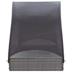 Chaise Longue Double Avec Auvent Résine Tressée Gris 15 Chaise Longue Double Avec Auvent Résine Tressée Gris -Meubles Soldes Boutique chaise longue double avec auvent resine tressee gris 8719883860404 980748