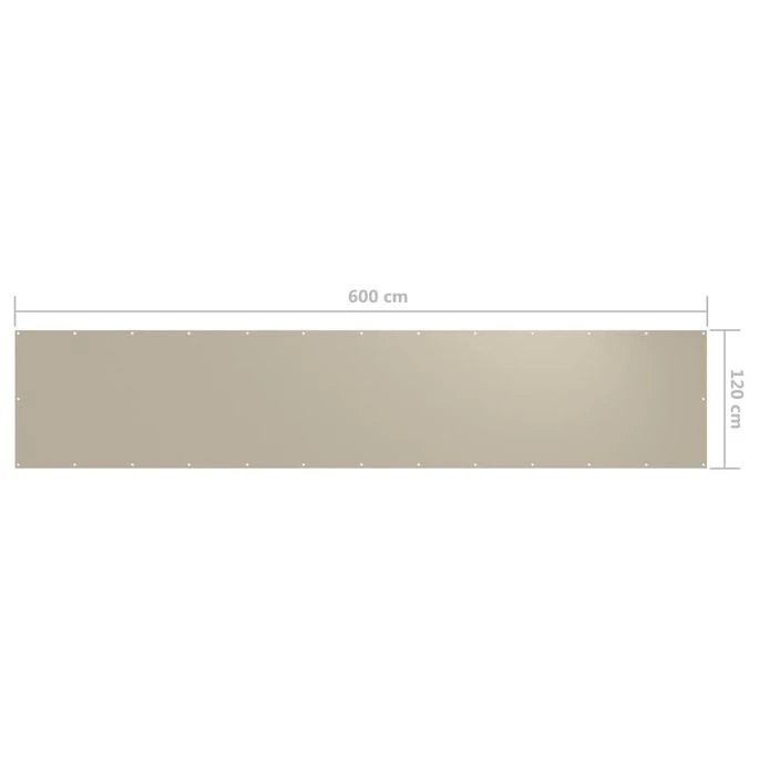 Écran De Balcon Beige 120x600 Cm Tissu Oxford 6 Écran De Balcon Beige 120x600 Cm Tissu Oxford – Image 5