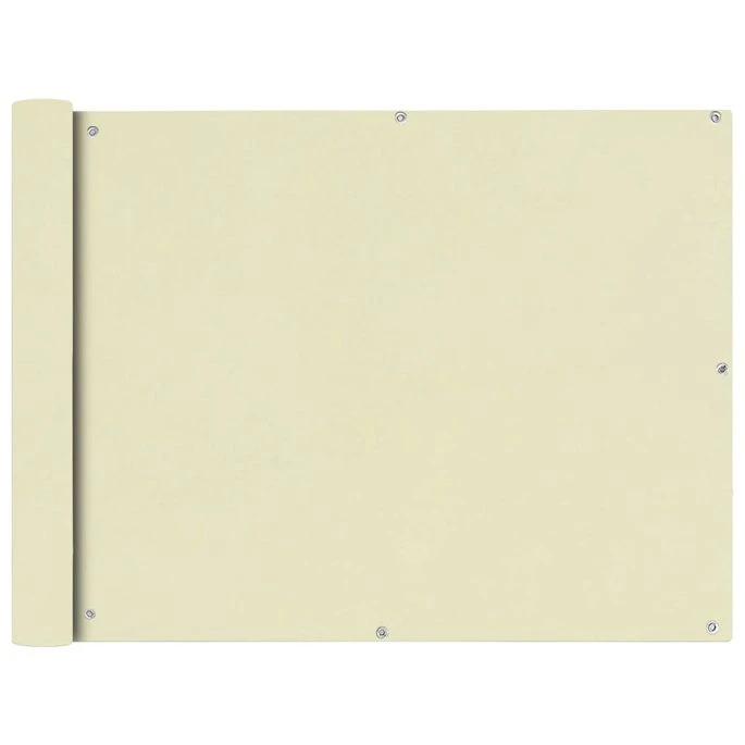 Écran De Balcon En Tissu Oxford 90x600 Cm Crème 3 Écran De Balcon En Tissu Oxford 90x600 Cm Crème
