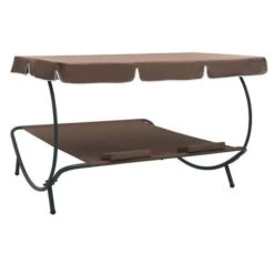 Lit De Jardin 2 Places Polyester Marron Et Métal Noir Motio -Meubles Soldes Boutique lit de jardin 2 places polyester marron et metal noir 3666722552509 400671