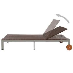 Lit De Jardin à Roues Résine Marron Et Pieds Métal Gris Nubi -Meubles Soldes Boutique lit de jardin a roues resine marron et pieds metal gris nubi 3666722557177 387063