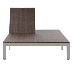 Lit De Jardin à Roues Résine Marron Et Pieds Métal Gris Nubi -Meubles Soldes Boutique lit de jardin a roues resine marron et pieds metal gris nubi 3666722557177 387064