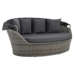 Lit De Jardin Avec Auvent Résine Tressée Et Polyester Gris Uvo 8 Lit De Jardin Avec Auvent Résine Tressée Et Polyester Gris Uvo -Meubles Soldes Boutique lit de jardin avec auvent resine tressee et polyester gris uvo 8718475616474 384066