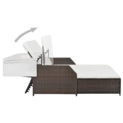 Lit De Jardin Avec Auvent Résine Tressée Marron Et Blanc Imia -Meubles Soldes Boutique lit de jardin avec auvent resine tressee marron et blanc imia 3666722558815 385543