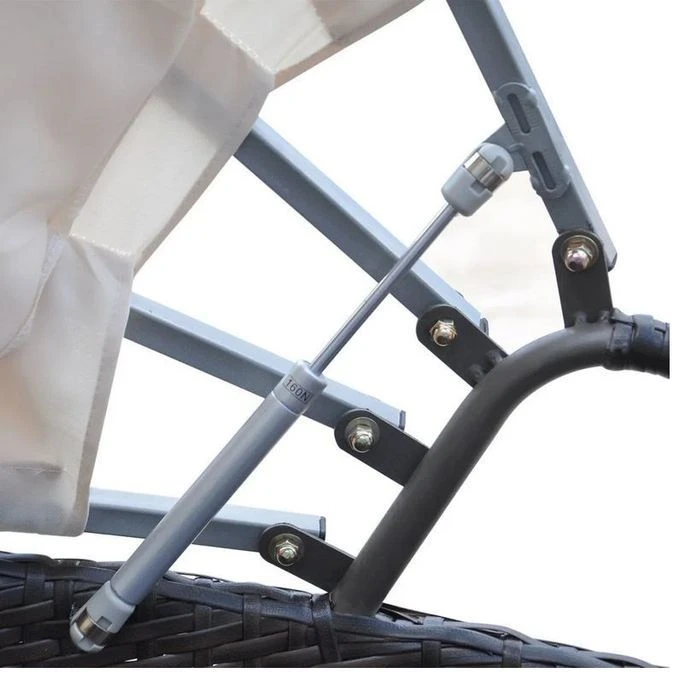 Lit De Jardin Avec Auvent Résine Tressée Marron Velass 5 Lit De Jardin Avec Auvent Résine Tressée Marron Velass – Image 3