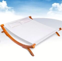 Lit De Jardin Avec Oreillers Tissu Blanc Et Bois Massif Vera -Meubles Soldes Boutique lit de jardin avec oreillers tissu blanc et bois massif vera 8718475505730 387983