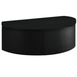 Lit De Jardin Avec Parasol Tissu Et Résine Tressée Noire Uvo -Meubles Soldes Boutique lit de jardin avec parasol tissu et resine tressee noire 3666722552752 400433