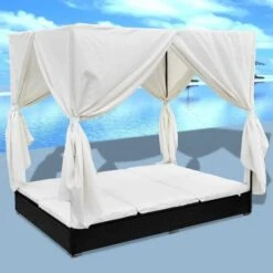Lit De Jardin Avec Rideaux Résine Noire Et Tissu Blanc Uvo 16 Lit De Jardin Avec Rideaux Résine Noire Et Tissu Blanc Uvo -Meubles Soldes Boutique lit de jardin avec rideaux resine noire et tissu blanc uvo 3666722560580 383917