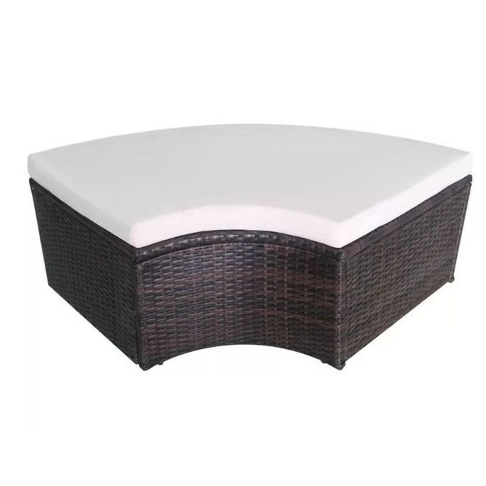 Lit De Jardin Avec Toit Et Table Résine Tressée Marron Velass 7 Lit De Jardin Avec Toit Et Table Résine Tressée Marron Velass – Image 5