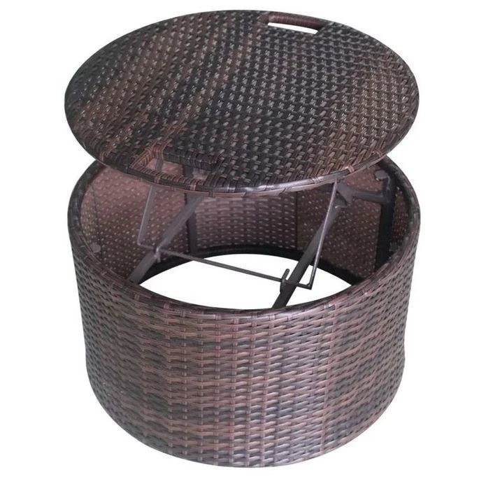 Lit De Jardin Avec Toit Et Table Résine Tressée Marron Velass 9 Lit De Jardin Avec Toit Et Table Résine Tressée Marron Velass – Image 7