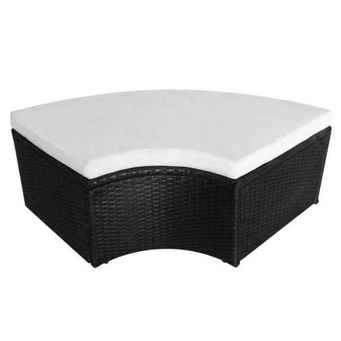 Lit De Jardin Avec Toit Et Table Résine Tressée Noire Velass 7 Lit De Jardin Avec Toit Et Table Résine Tressée Noire Velass – Image 5