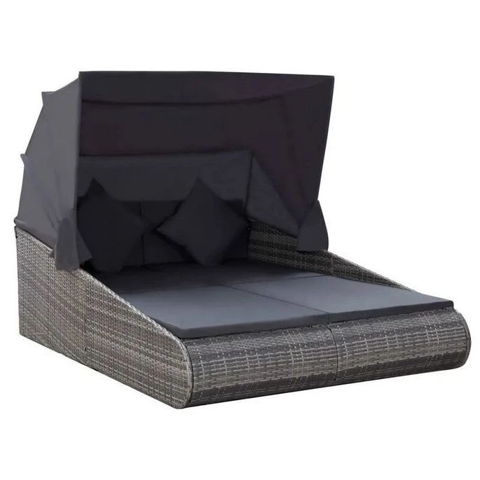 Lit De Jardin Avec Toit Tissu Et Résine Tressée Gris Nov 3 Lit De Jardin Avec Toit Tissu Et Résine Tressée Gris Nov