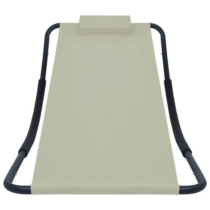 Lit De Jardin Crème 200x90 Cm Acier 4 Lit De Jardin Crème 200x90 Cm Acier – Image 2