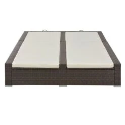 Lit De Jardin Double Tissu Beige Et Résine Tressée Marron Luvi -Meubles Soldes Boutique lit de jardin double tissu beige et resine tressee marron 3666722554565 389451