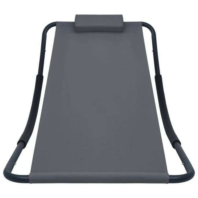 Lit De Jardin Gris 200x90 Cm Acier 4 Lit De Jardin Gris 200x90 Cm Acier – Image 2