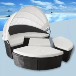 Lit De Jardin Modulable à Auvent Résine Tressée Noire Velass 11 Lit De Jardin Modulable à Auvent Résine Tressée Noire Velass -Meubles Soldes Boutique lit de jardin modulable a auvent resine tressee noire velass 8718475501893 388858