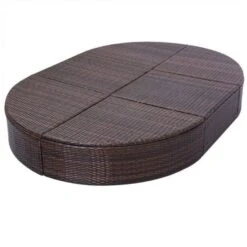 Meubles Soldes Boutique -Meubles Soldes Boutique lit de jardin polyester blanc et resine tressee marron 3666722554664 389407