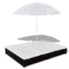 Lit De Jardin Réglable Avec Parasol Résine Tressée Noire Uvo 1 Lit De Jardin Réglable Avec Parasol Résine Tressée Noire Uvo -Meubles Soldes Boutique lit de jardin reglable avec parasol resine tressee noire uvo 3666722559850 384587