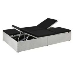 Lit De Jardin Résine Tressée Blanche Et Polyester Noir Imia -Meubles Soldes Boutique lit de jardin resine tressee blanche et polyester noir imia 3666722559546 384930