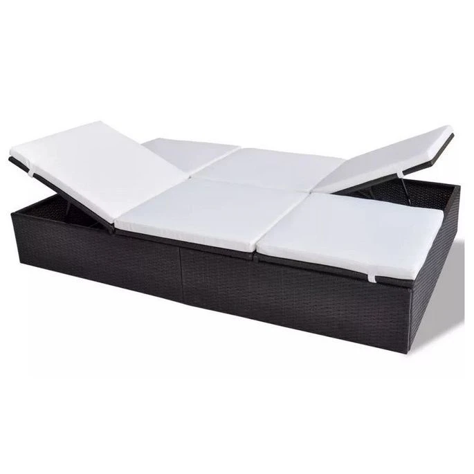 Lit De Jardin Résine Tressée Marron Et Polyester Blanc Imia 5 Lit De Jardin Résine Tressée Marron Et Polyester Blanc Imia – Image 3