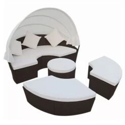 Lit De Jardin Rond Avec Auvent Résine Tressée Marron Miaden 7 Lit De Jardin Rond Avec Auvent Résine Tressée Marron Miaden -Meubles Soldes Boutique lit de jardin rond avec auvent resine tressee marron miaden 8718475880479 384467