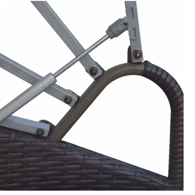 Lit De Jardin Rond Avec Auvent Résine Tressée Marron Miaden 6 Lit De Jardin Rond Avec Auvent Résine Tressée Marron Miaden – Image 4