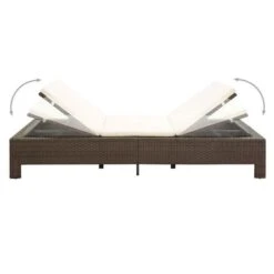 Lit De Jardin Tissu Blanc Et Résine Tressée Marron Daget -Meubles Soldes Boutique lit de jardin tissu blanc et resine tressee marron daget 3666722558303 386083