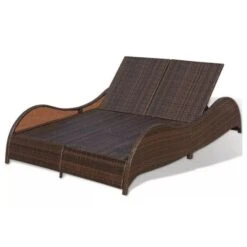 Lit De Jardin Tissu Blanc Et Résine Tressée Marron Methy -Meubles Soldes Boutique lit de jardin tissu blanc et resine tressee marron methy 3666722557658 386651