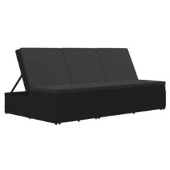 Meubles Soldes Boutique -Meubles Soldes Boutique lit de jardin tissu et resine tressee noir 3666722554435 389553