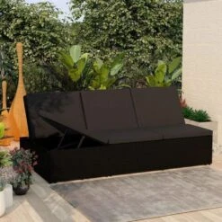 Lit De Jardin Tissu Et Résine Tressée Noir Viali 11 Lit De Jardin Tissu Et Résine Tressée Noir Viali -Meubles Soldes Boutique lit de jardin tissu et resine tressee noir 3666722554435 389556