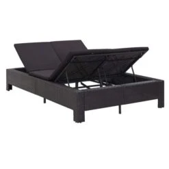Lit De Jardin Tissu Et Résine Tressée Noir Daget -Meubles Soldes Boutique lit de jardin tissu et resine tressee noir daget 3666722558297 386087