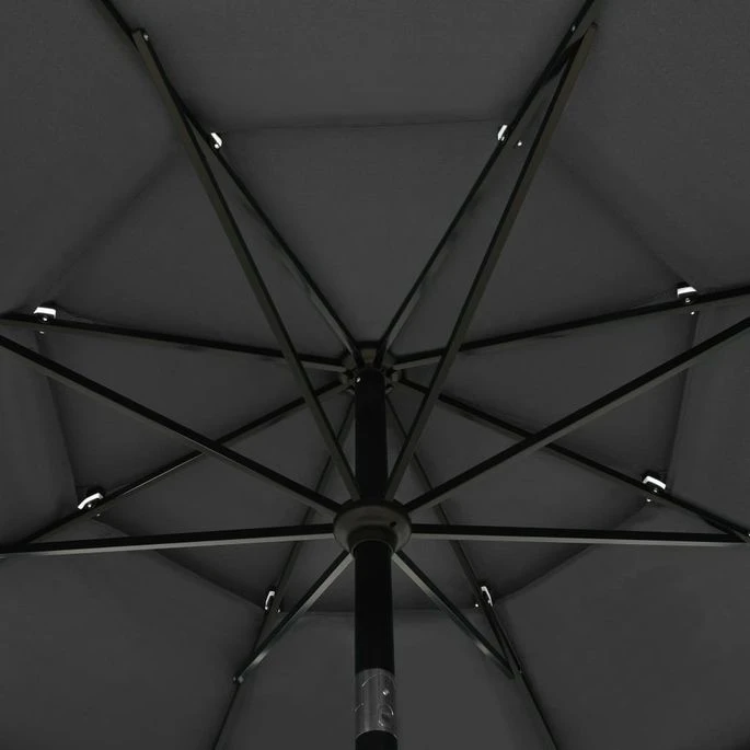 Parasol à 3 Niveaux Avec Mât En Aluminium Anthracite 3,5 M 4 Parasol à 3 Niveaux Avec Mât En Aluminium Anthracite 3,5 M – Image 2