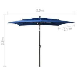 Parasol à 3 Niveaux Avec Mât En Aluminium Bleu Azuré 2,5x2,5 M 17 Parasol à 3 Niveaux Avec Mât En Aluminium Bleu Azuré 2,5x2,5 M -Meubles Soldes Boutique parasol a 3 niveaux avec mat en aluminium bleu azure 2 5x2 5 m 3666722353816 944822