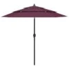Parasol à 3 Niveaux Avec Mât En Aluminium Bordeaux 2,5 M -Meubles Soldes Boutique parasol a 3 niveaux avec mat en aluminium bordeaux 2 5 m 3666722353557 945644