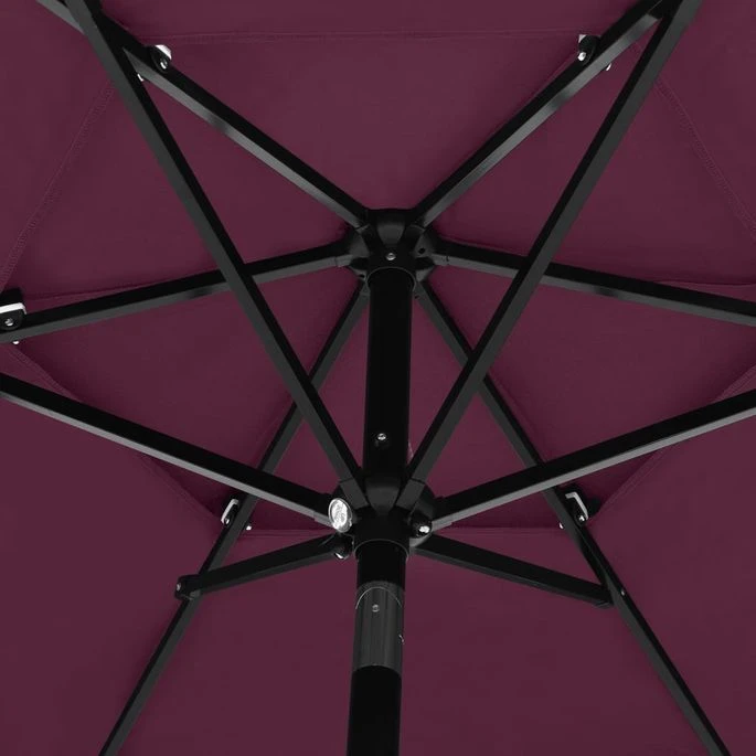 Parasol à 3 Niveaux Avec Mât En Aluminium Bordeaux 2,5 M 4 Parasol à 3 Niveaux Avec Mât En Aluminium Bordeaux 2,5 M – Image 2