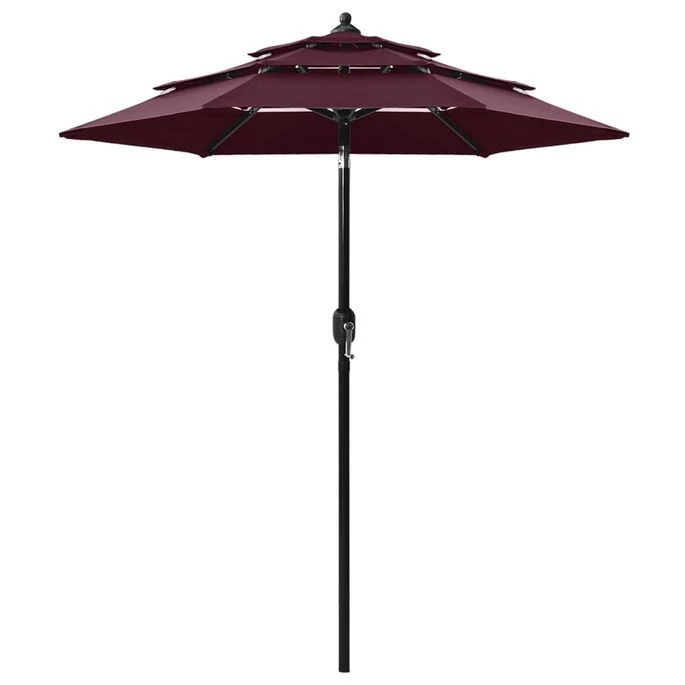 Parasol à 3 Niveaux Avec Mât En Aluminium Bordeaux 2 M 3 Parasol à 3 Niveaux Avec Mât En Aluminium Bordeaux 2 M