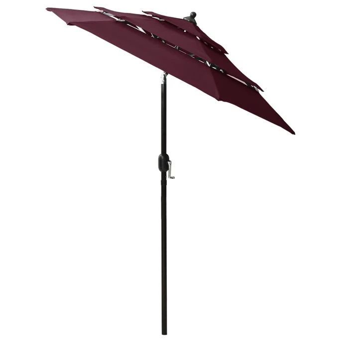 Parasol à 3 Niveaux Avec Mât En Aluminium Bordeaux 2 M 6 Parasol à 3 Niveaux Avec Mât En Aluminium Bordeaux 2 M – Image 4