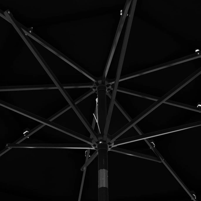 Parasol à 3 Niveaux Avec Mât En Aluminium Noir 3 M 4 Parasol à 3 Niveaux Avec Mât En Aluminium Noir 3 M – Image 2