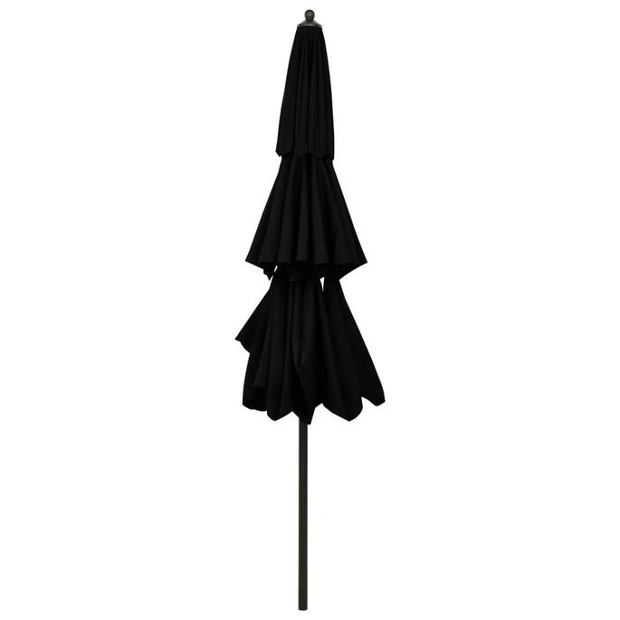 Parasol à 3 Niveaux Avec Mât En Aluminium Noir 3 M 7 Parasol à 3 Niveaux Avec Mât En Aluminium Noir 3 M – Image 5