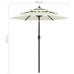 Parasol à 3 Niveaux Avec Mât En Aluminium Sable 2 M 17 Parasol à 3 Niveaux Avec Mât En Aluminium Sable 2 M -Meubles Soldes Boutique parasol a 3 niveaux avec mat en aluminium sable 2 m 3666722353724 944878