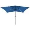 Parasol Avec LED Et Mât En Acier Bleu Azuré 2x3 M -Meubles Soldes Boutique parasol avec led et mat en acier bleu azure 2x3 m 3666722413503 847422