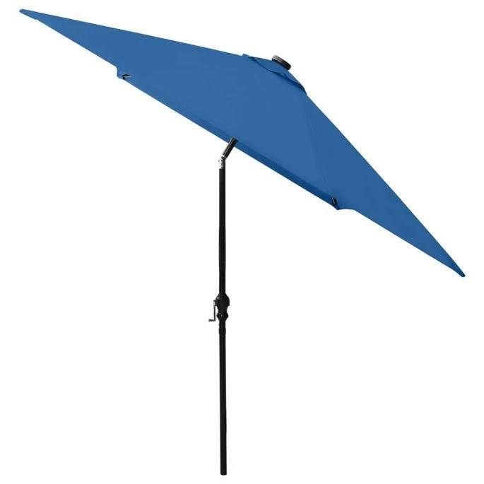Parasol Avec LED Et Mât En Acier Bleu Azuré 2x3 M 9 Parasol Avec LED Et Mât En Acier Bleu Azuré 2x3 M – Image 7