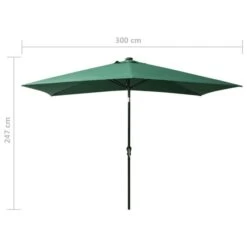 Parasol Avec LED Et Mât En Acier Vert 2x3 M -Meubles Soldes Boutique parasol avec led et mat en acier vert 2x3 m 3666722354080 944581