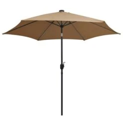 Parasol Avec LED Et Mât En Aluminium 300 Cm Taupe 11 Parasol Avec LED Et Mât En Aluminium 300 Cm Taupe -Meubles Soldes Boutique parasol avec led et mat en aluminium 300 cm taupe 3666722521567 584574
