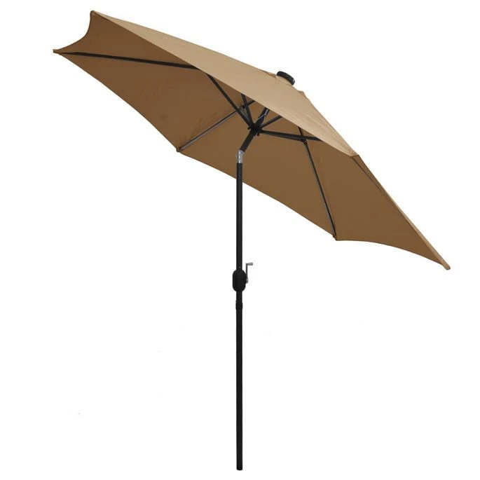 Parasol Avec LED Et Mât En Aluminium 300 Cm Taupe 6 Parasol Avec LED Et Mât En Aluminium 300 Cm Taupe – Image 4